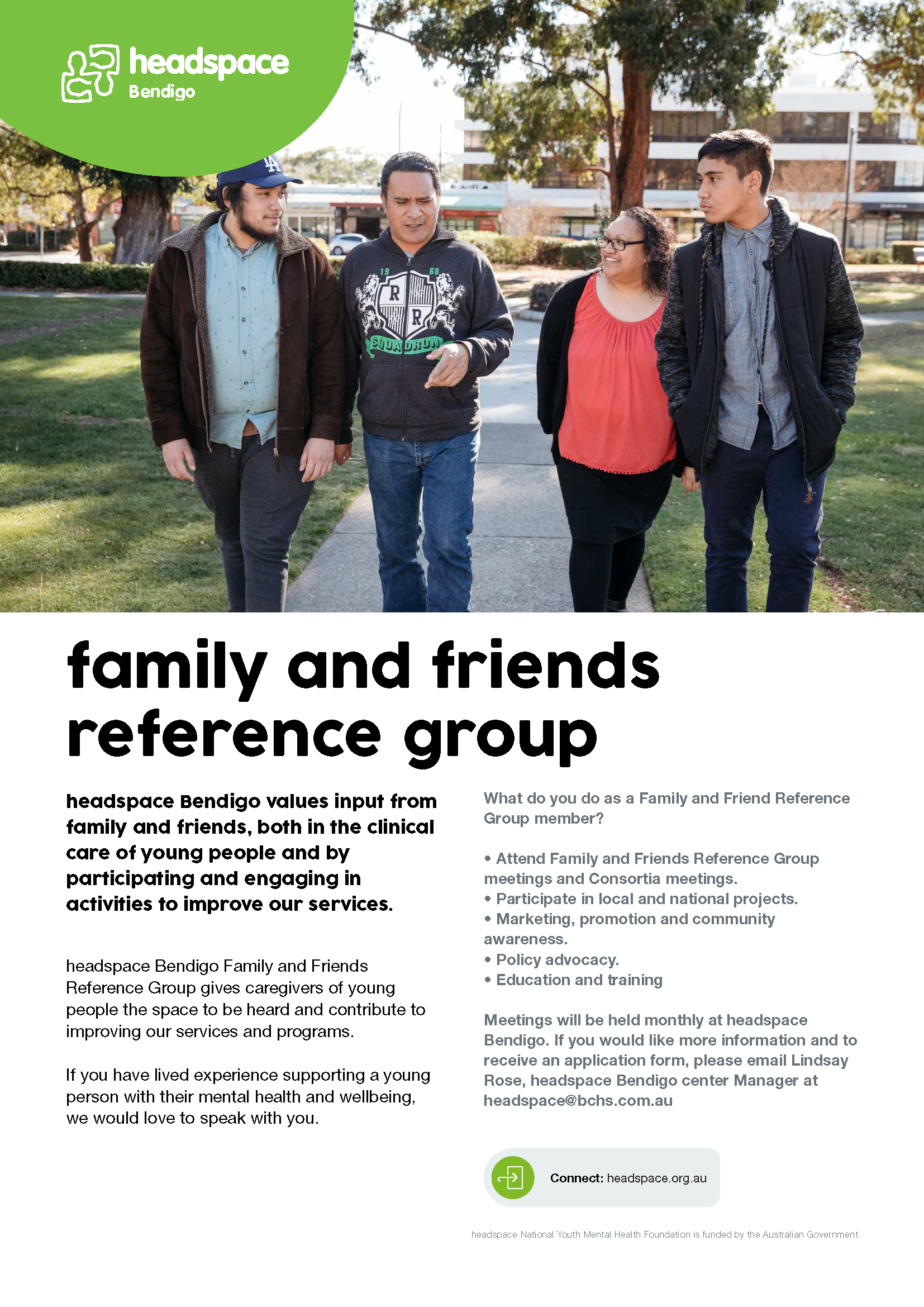 Bendigo headspace family and friends reference group 2024