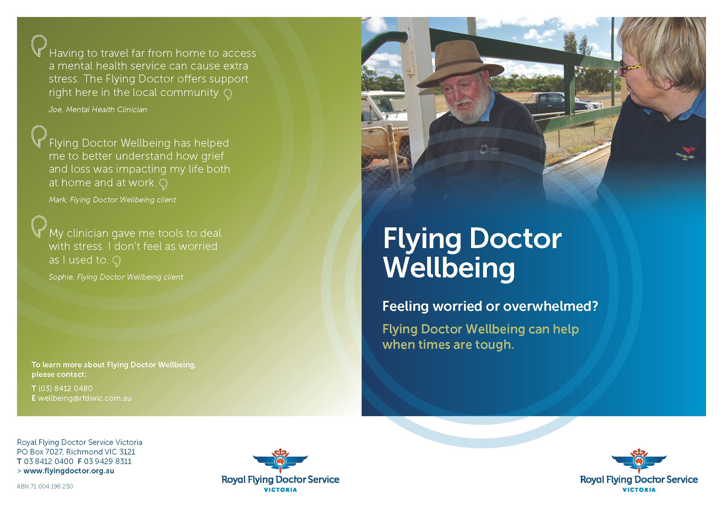 Royal Flying Doctor Wellbeing Service Brochurepdf Page 1