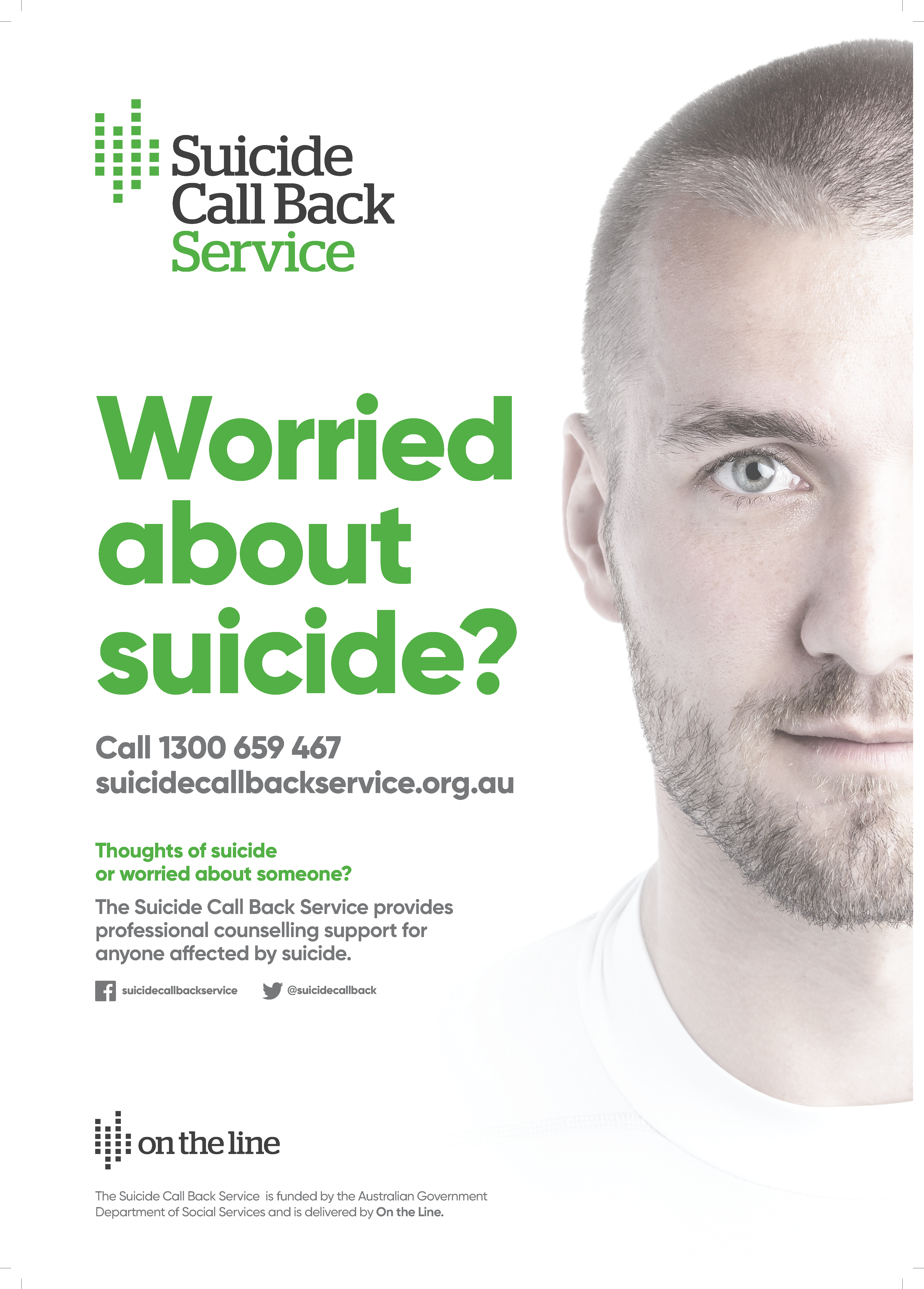 suicide call back service A4 flyer